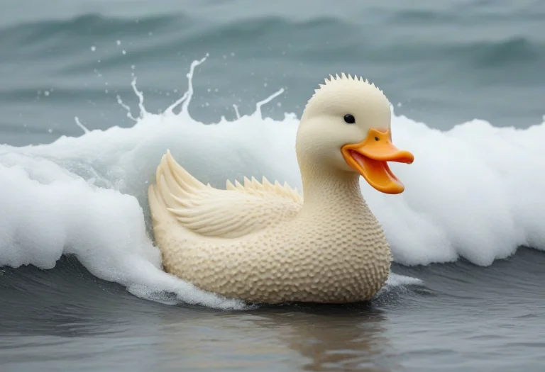 Madefromteef, Photorealistic, A Stoked Rubber Duck In Board...