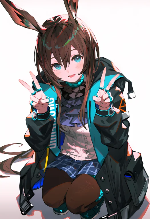 Sh33p, Amiya Arknights, Arknights, 1girl, Rabbit Ears, Blue...