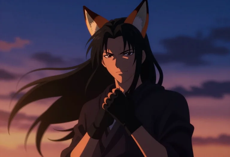 1boy, Solo, Long Hair, Straight Hair, Sharp Eyes, Fox Ears,...