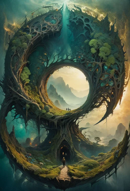 Mystical Landscape, Circular, Bite-sized, Bold, Aesthetic, H...