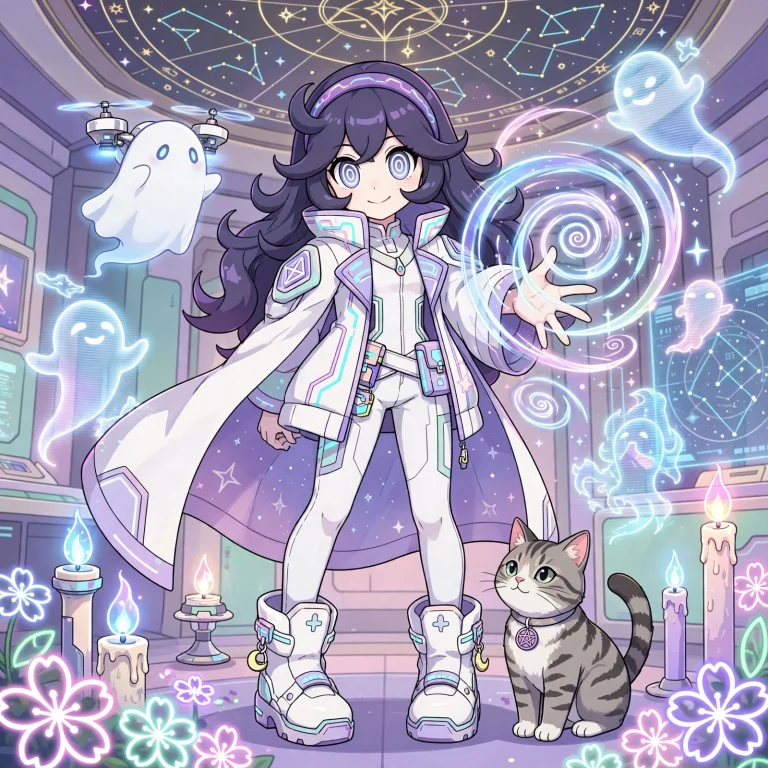Sci Fi Version Of Hex Maniac From Pokemon, Cute, Confident S...