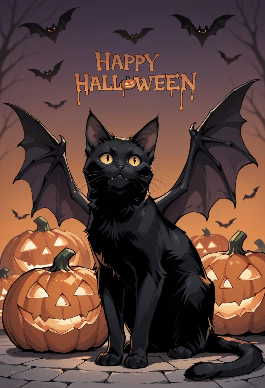 Masterpiece, Best Quality, Newest, No Humans, Catbat, Black...