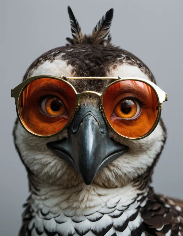 A Bird With A Striking Crest And Orange Eyes, Complemented B...