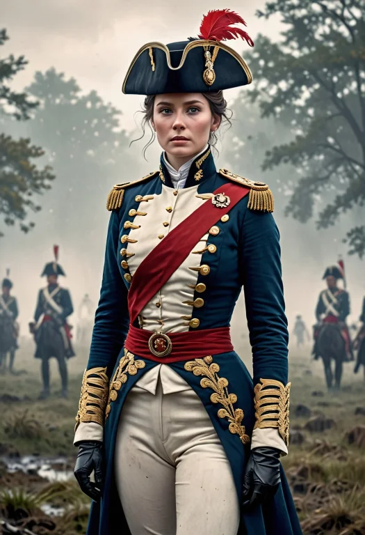 Cinematic Portrait Of A Commanding Female Military Officer F...