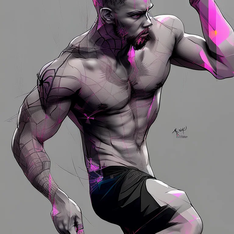 Inkpunkheavy768 , Spiderman In His Swinging Pose, Muscle Ext...