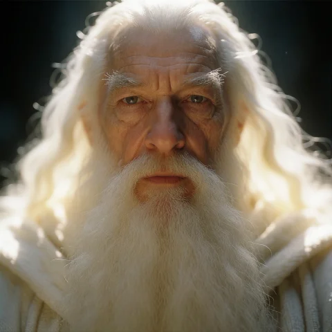Dramatic Lotr Wise Man Prompt — Stable Diffusion AI Prompt: Lotr_style, A dramatic wide-angle close-up movie screenshot of an old wise man w...