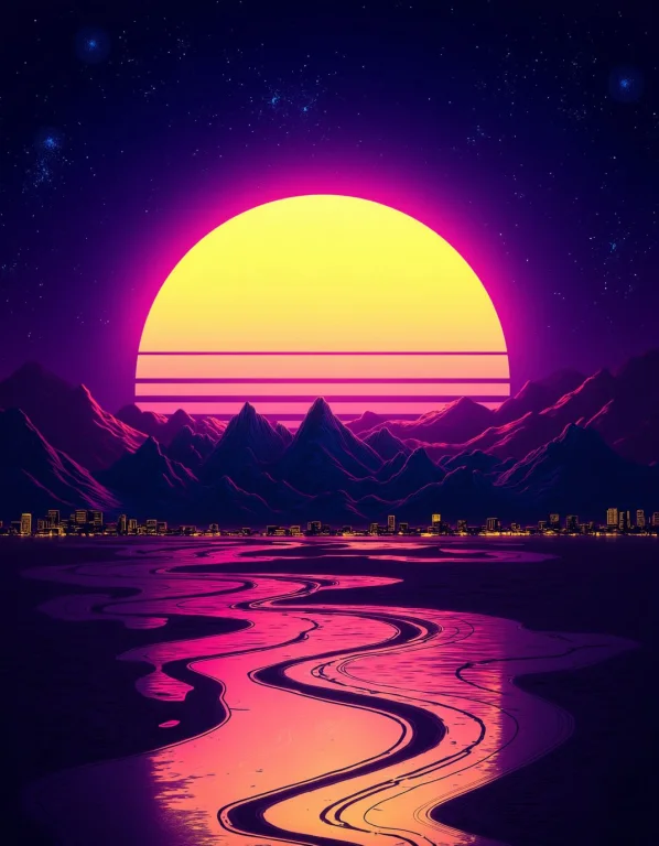 Lorack-neon-retrowave1, Ck-nw, In The Style Of Ck-nw, A Scen...