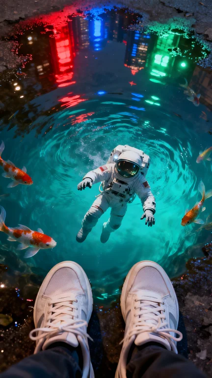 Pov Above Looking Down, Sneakers In Front Of Photorealistic...