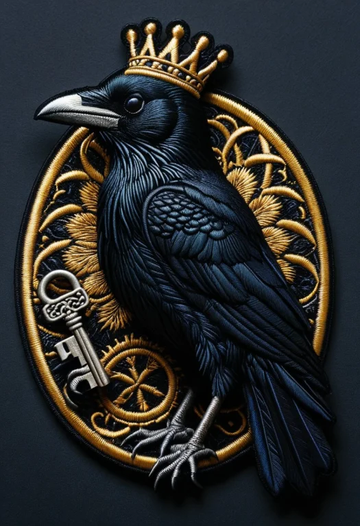 8k, Raw Digital Photo, A Raven Wearing A Tiny Crooked Crown,...