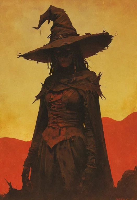 The Witch Smeller, Perched Atop A Hill At Dusk, Scans The Ho...