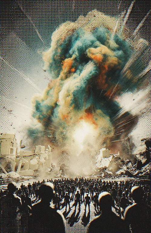 A Gritty, Industrial Digital Illustration Rendered Through A...