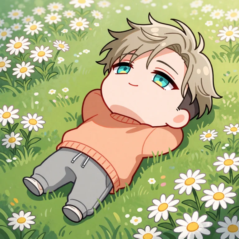 Highres, Absurdres, Chibi, A Chibi Man With A Messy Ash-blon...