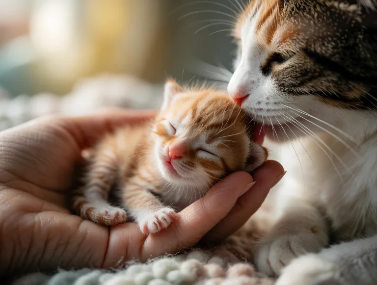 Little Ginger Kitten, Only A Few Days Old, Fits In Your Hand