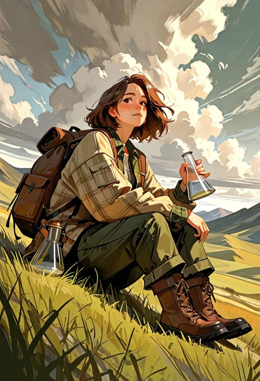 Rapscallionstyle, 1girl, Short Messy Brunette Hair Blown By...