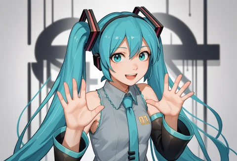 Score9, Score8up, Score7up, Sourceanime, Break Solo, 1girl,... — Stable Diffusion AI Prompt: score_9, score_8_up, score_7_up, source_anime, solo, 1girl, hatsune miku, smile...