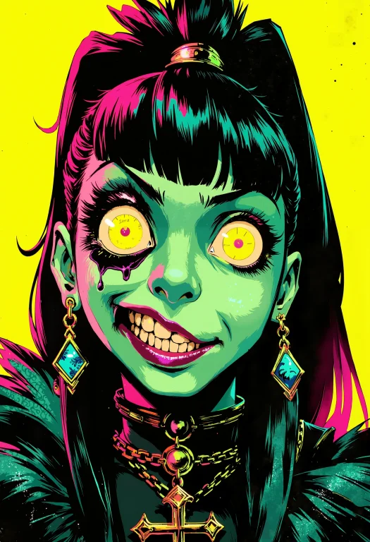 Bo-neon, Arcanefgtnr, A Digital Illustration In A Vibrant, G...