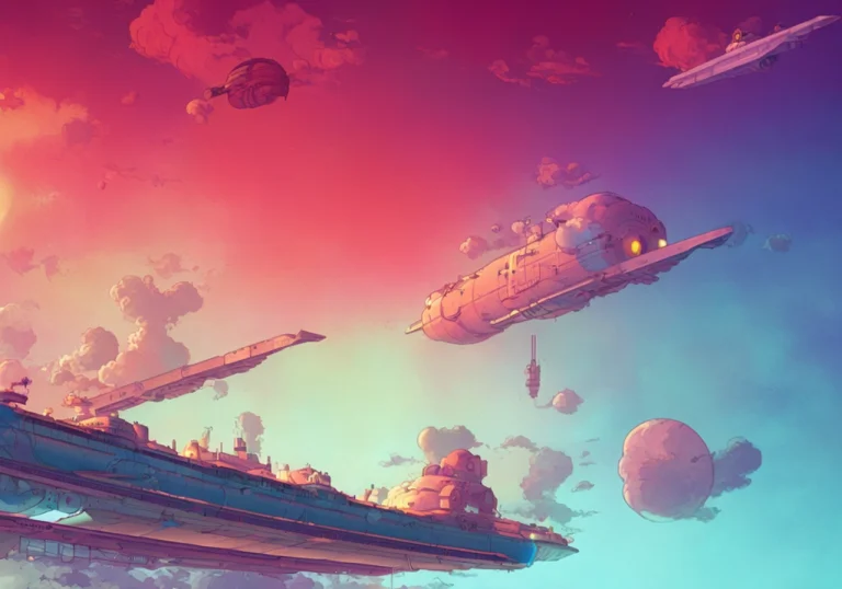 Textless, Richly Coloured Clouds, Behemoth Jovian Skyship Fl...