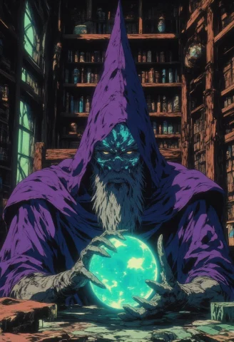 In The Dark Corner Of His Ancient Study Where Walls Are Alig... — FLUX AI Prompt: In the dark corner of his ancient study where walls are aligned with books and t...