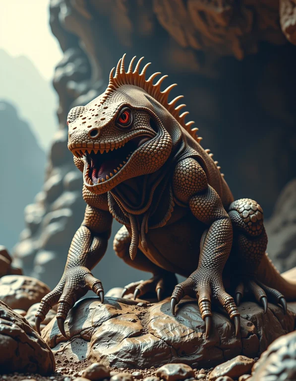 The Largest Of The Gifts Lizards, The One That Opened Its Ma...