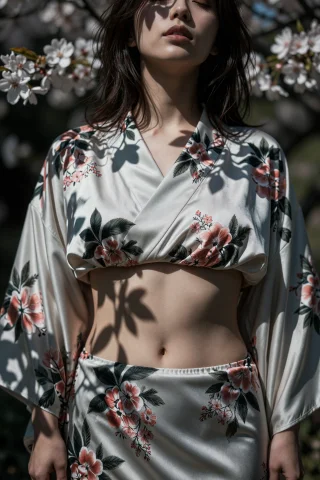 A Japanese Woman Whose Waist And Hip Occupy The Central And... — Stable Diffusion AI Prompt: A Japanese woman whose waist and hip occupy the central and lower portions of th...