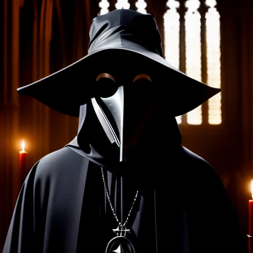 A Plague Doctor In An Medieval Cathedral, Occult, Dark Theme...