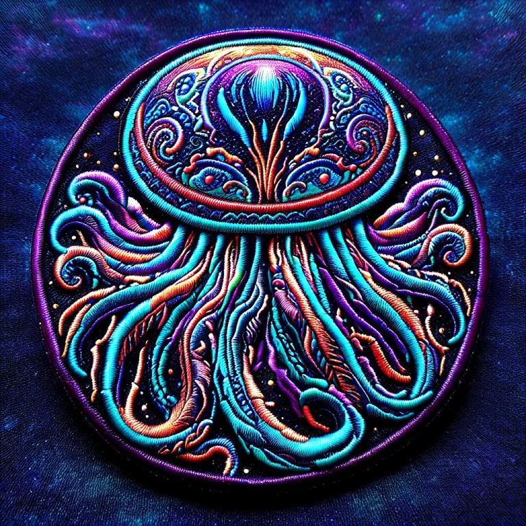 Ral-embroideredpatch, A Cosmic Jellyfish Swimming Through Ga...