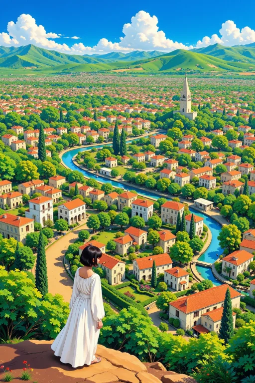Tunisian Beautiful Landscape, Day, Woman, Very Intricate, Ve...