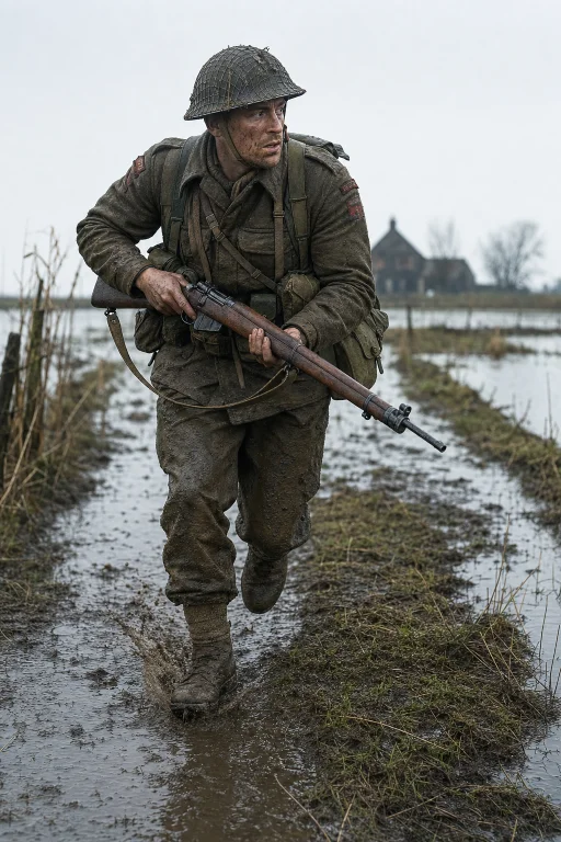 Portrait Format 45 Single Male Soldier Full-body Head-to-b...