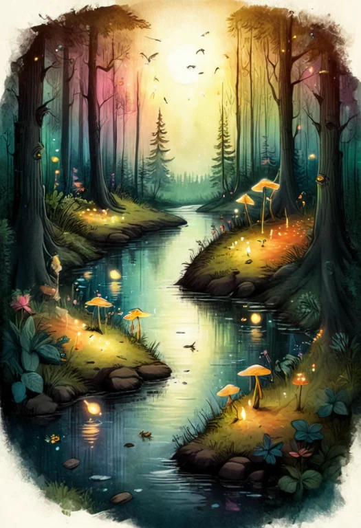 Masterpiece, A Cute Group Of Multicoloured Fireflies Creatur...