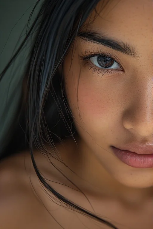 Asian Girl, Extreme Close Up1.5, Sharp Focus1.3, Shallow Dep...