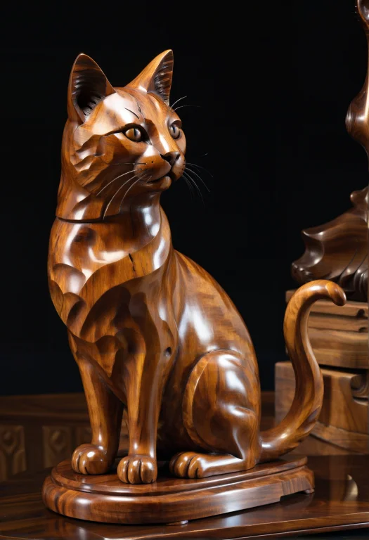7-woodsculpture, Reflective Gloss Finish, Wooden Sculpture O...