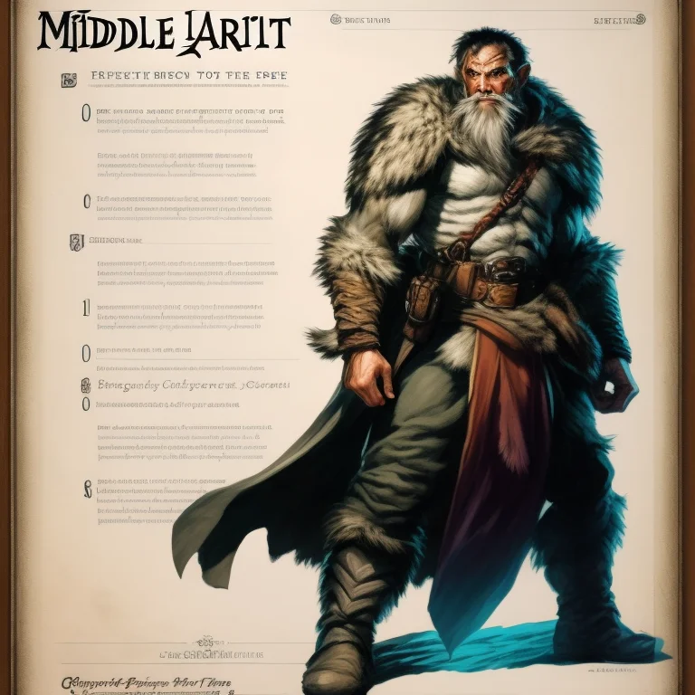 Middle Earth Character Sheet Page Scan, Ent Tree Creature Ic...