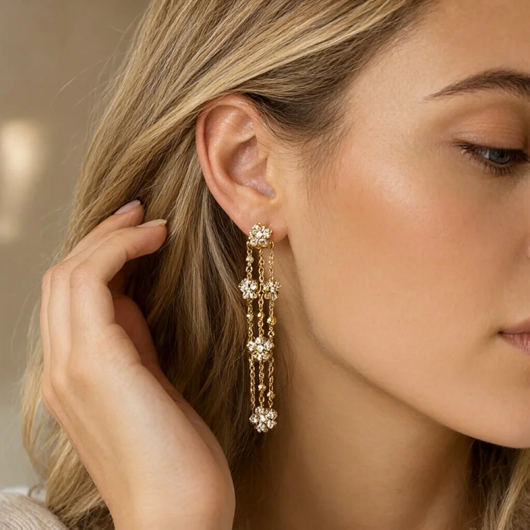 A Close-up Photograph Focuses On A Nice Young Woman Left Ear...
