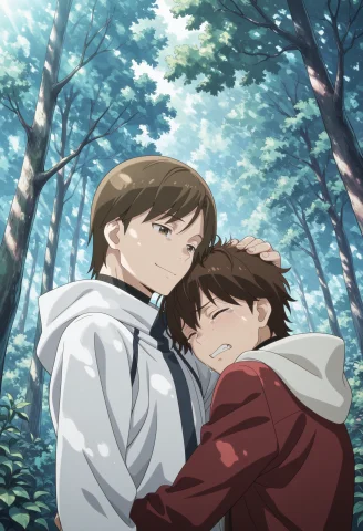 Masterpiece,best Quality,amazing Quality, 2boys, Headpat, Co... — Stable Diffusion AI Prompt: masterpiece,best quality,amazing quality, 2boys, headpat, comforting, hug, 1boy,...