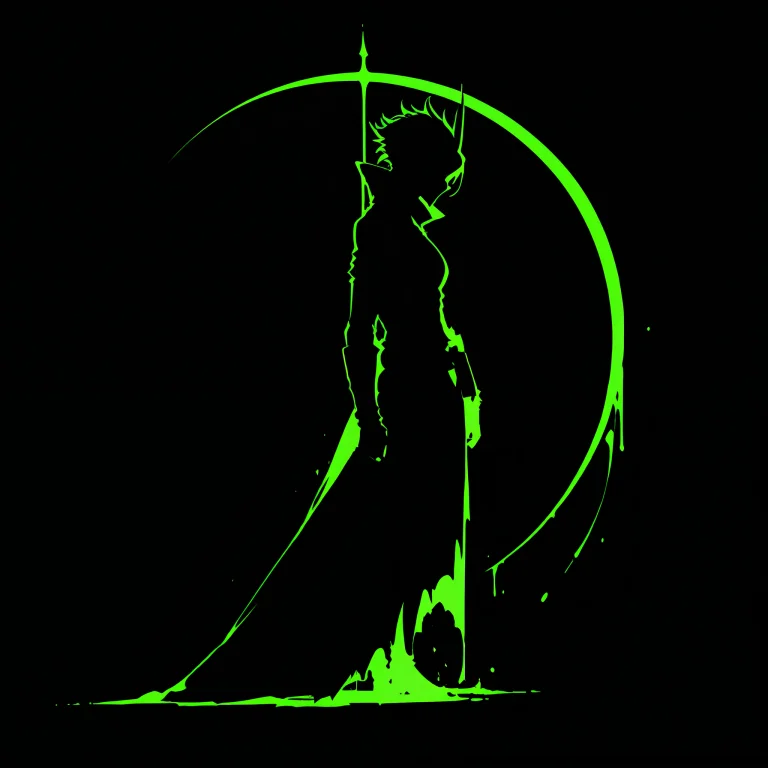 Pure Black Background1.25, Pure Black Silhouette1.25, Green...