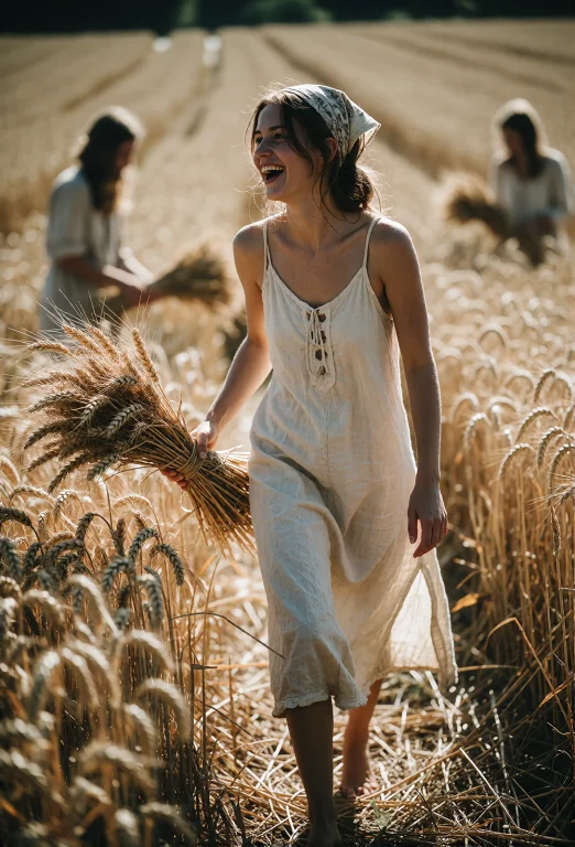 A Candid, Documentary Medium Shot Of A Young Beautiful Woman...