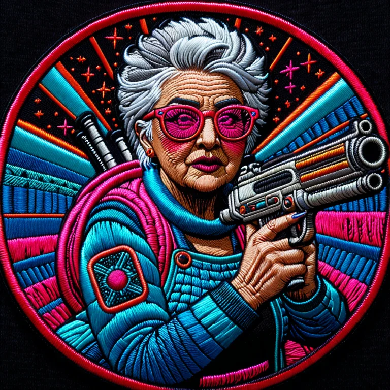 A High-detail Embroidered Patch Featuring A Sweet Silver-hai...