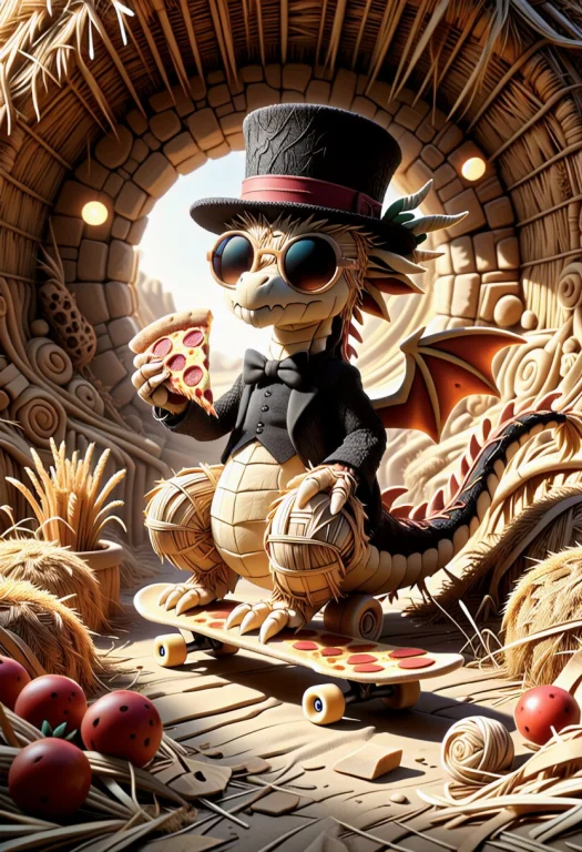 Dragon Made Of Ral-smlvltnpls, Appearance Of Dry, Fibrous Pl...