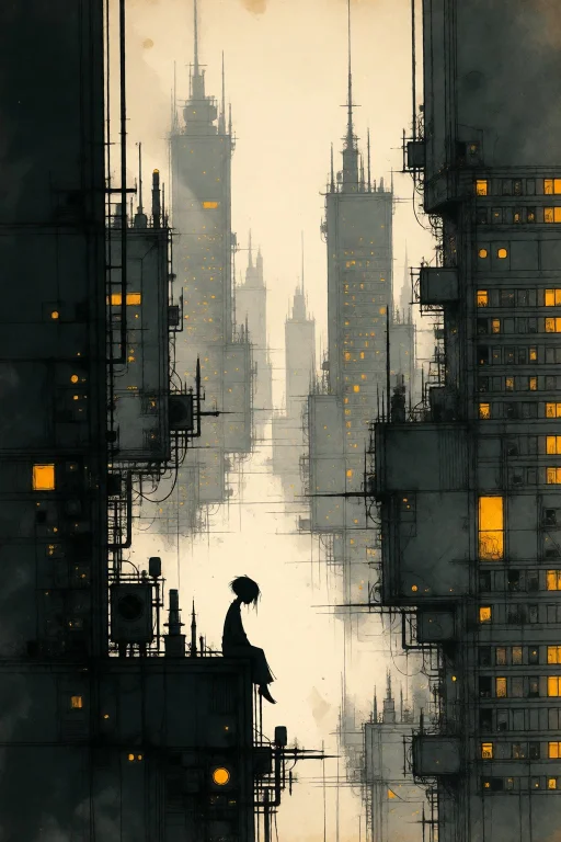 Strangedaal. Subject A Solitary Figure Sitting On A Rooftop...