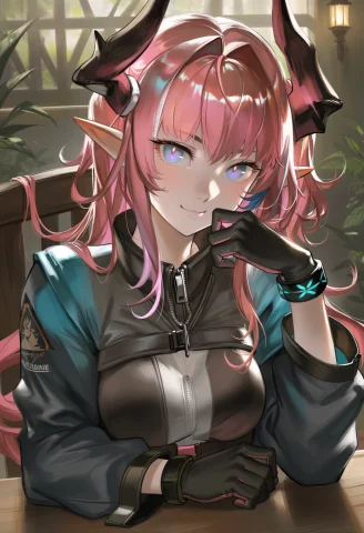 Score7, Score8, Score9, Yivonne Arknights, 1girl, Solo, Horn... — Stable Diffusion AI Prompt: score_7, score_8, score_9, yivonne (arknights), 1girl, solo, horns, pointy ears,...