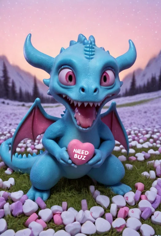 Loraexpressionismcartoonssdxl1 Cute Little Dragon , In Winte...