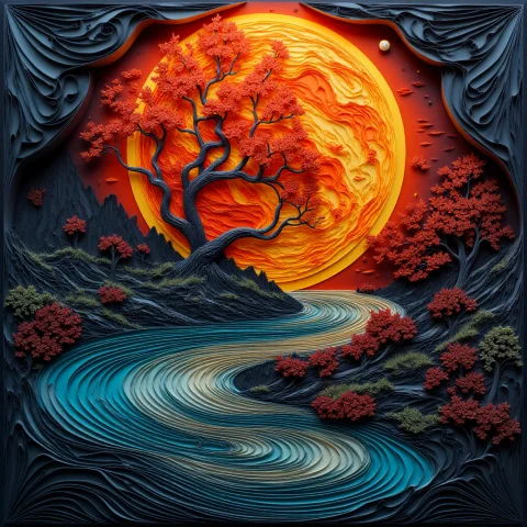Lorapaperquillingandlayeredpaperstyle0.8 Paper Quilling, Lay... — Stable Diffusion AI Prompt: Paper Quilling, Layered Paper planet earth with the sun in the background, ecli...