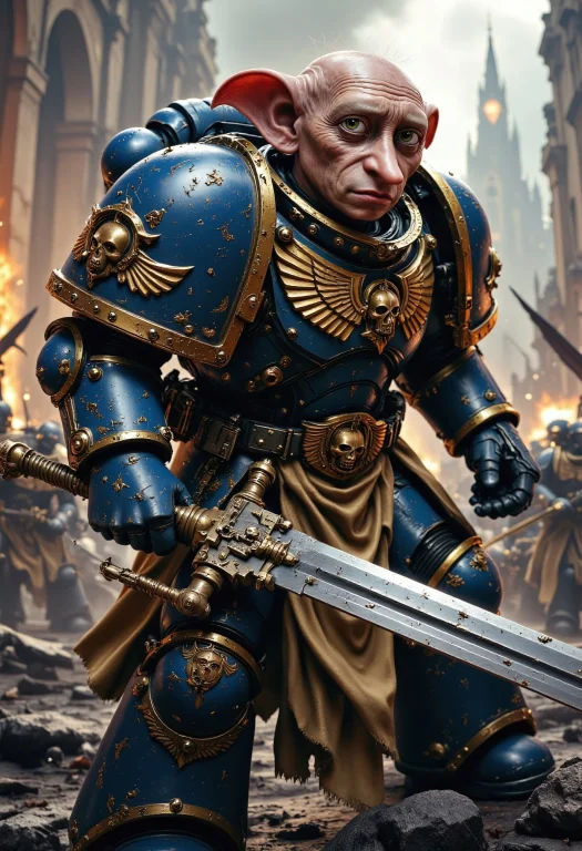 A Photorealistic Depiction Of An Ultramarine Space Marine In...