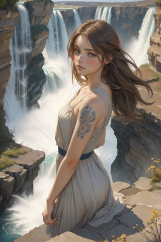 1girl, Loravangoghv21.5 Vincent Van Gogh Style, By John Will... — Stable Diffusion AI Prompt: 1girl, vincent van gogh style, by john william waterhouse, charlie bowater, agn...