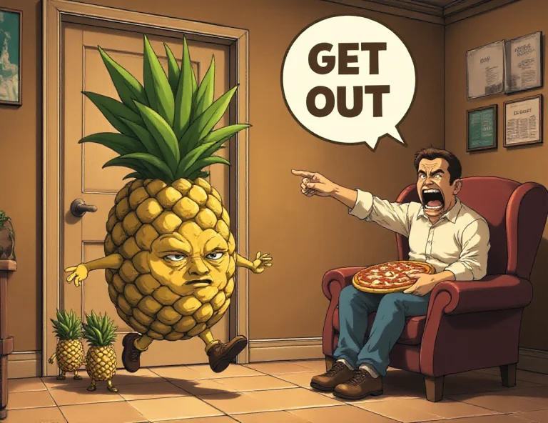 Egmid, A Sad Pineapple Followed By Baby Pineapples On The Le...