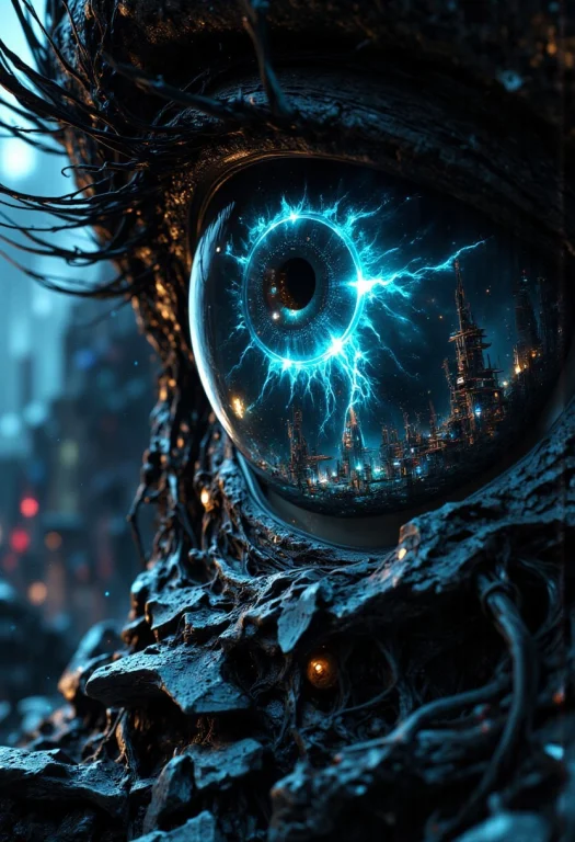 Create An Image Where The Viewer Is Looking Into A Human Eye...