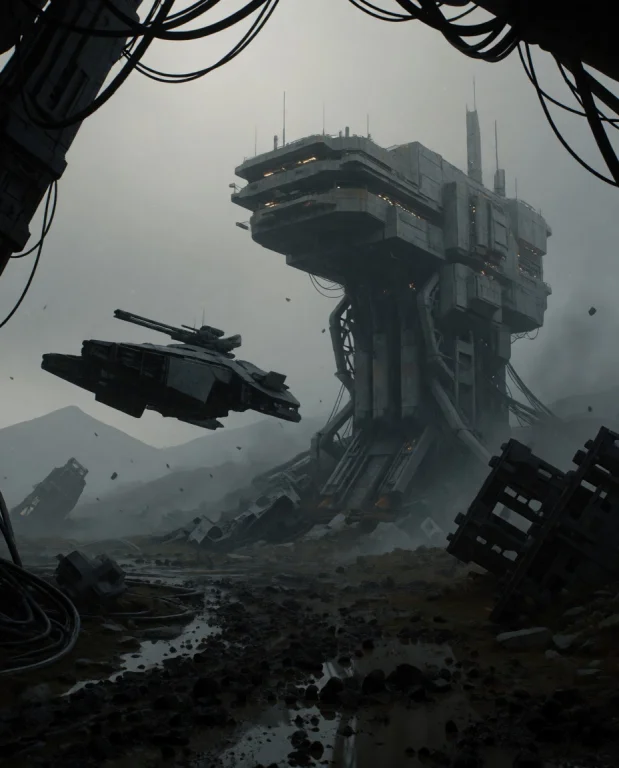 Brutalism Building, Gun Tower, Tech Ruins, Spaceship Debris,...