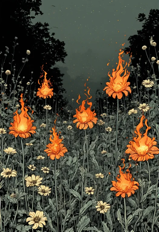 A Garden Where Flowers Bloom Into Small Flames, Graphic Nove...