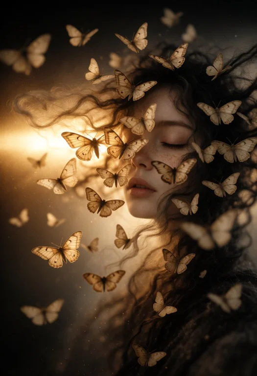 A Close-up, Slightly Angled Shot Captures A Womans Face, Mos...