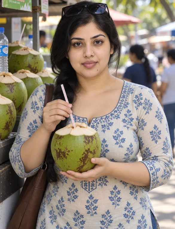 Zxrevathi Woman, 33 Years Old, Waist-up, At A Coconut Water...